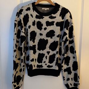Brixton Black and Cream Animal Print Sweater